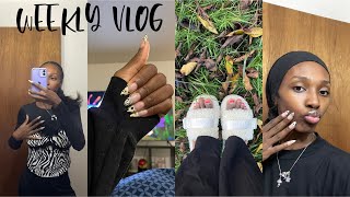 WEEKLY VLOG Entering into fall new trendy nails chit  chat with me working on clients etc [upl. by Whale]