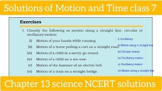 Solutions of Motion and Time class 7 science chapter 13 NCERT solutions explanation [upl. by Florella126]