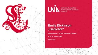 Große Werkeder Literatur XVI  Prof Dr Hubert Zapf Emily Dickinson quotGedichtequot [upl. by Clausen667]