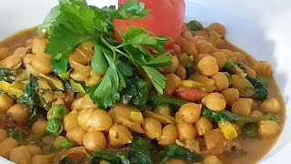 Chick Peas Curry With Spinach  Recipes By Chef Ricardo [upl. by Essila]