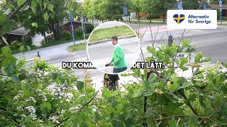 ‼️ VÄNSTEREXTREMIST VANDALISERAR AFSAFFISCH – FÅNGAS PÅ FILM [upl. by Eniwtna]