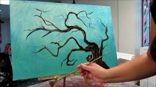 How to paint tree branches  Painting Tutorial [upl. by Atnwahs740]