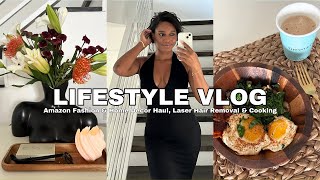 LIFESTYLE VLOG amazon fashion  home decor haul getting laser hair removal amp cooking up a storm ❤︎ [upl. by Barney]