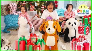 Christmas Morning Opening Presents 2018 Surprise Toys with Ryan ToysReview [upl. by Ulysses]