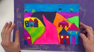 David Hockney Inspired Landscapes Adding Color with Paint Sticks [upl. by Esahc767]