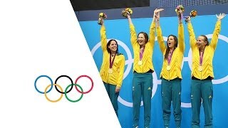 Australia Set New Olympic 4 x 100m Freestyle Record  London 2012 Olympics [upl. by Enahc]