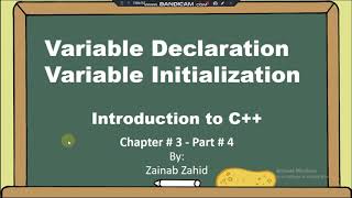 Variable  Variable declaration amp Variable Initialization in C  Chapter 3  part 4 [upl. by Shakespeare]