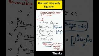 Clausius Inequality equation thermodynamics physical chemistry process csirnet gate ytshorts [upl. by Notslar]