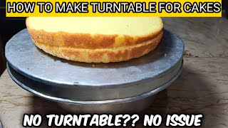 How to make Turntable for cakes at home No Turntable No issue  Make Your Turntable for icing Cakes [upl. by Gage981]