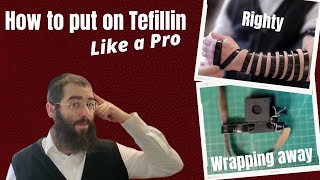 Tefillin for Righty wrapping outward away Guide how to put on Sefard Knot Blessings for Tefillin [upl. by Kcinemod716]