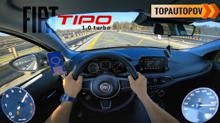 Fiat Tipo 10T 73kW 81 4K TEST DRIVE POV  ACCELERATION ENGINE BRAKES🔸TopAutoPOV [upl. by Willamina]