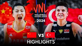 🇨🇳 CHINA vs TURKIYE 🇹🇷  Highlights  Womens VNL 2024 [upl. by Sorvats]