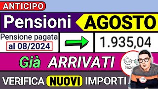 ANTICIPO⚡️ PENSIONI AGOSTO 2024 ➡ CEDOLINI IMPORTI ARRIVATI❗️VERIFICA RIMBORSI 730 AUMENTI CONGUAGLI [upl. by Nattirb]