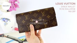 Luxury Video Clip  Lovely LV Emilie Wallet Rose Ballerine [upl. by Lothaire]