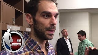 Jose Calderon reacts to starting for Cavaliers against Pistons  NBA on ESPN [upl. by Tenaej]