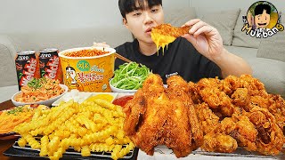 ASMR MUKBANG 직접 만든 치킨 먹방 불닭볶음면 닭똥집튀김 먹방 amp 레시피 FRIED CHICKEN AND FIRE NOODLES EATING SOUND [upl. by Aniloj]