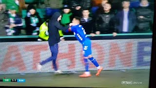 Player gets attacked by fan Rangers v Hibs 8 March 2019 [upl. by Rior]