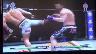 Rousimar Palhares vs Nate Marquardt  Amazing Spinning Heel Kick KO [upl. by Enelyt155]