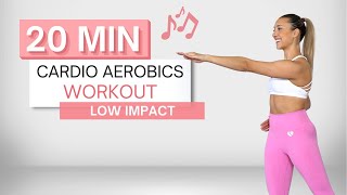 20 min CARDIO AEROBICS WORKOUT  To The Beat ♫  All Standing  Low Impact  No Squats [upl. by Sirkin]