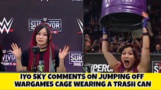 Iyo Sky Comments on Jumping Off WARGAMES Cage Trash Can Spot  WWE Survivor Series [upl. by Eniarol]