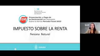 Impuesto Sobre la Renta  período fiscal 2022  Persona Natural [upl. by Whiteley]