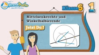 Mittelsenkrechte und Winkelhalbierende  Klasse 6 ★ Übung 1 [upl. by Kcirtapnhoj431]