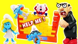 Smurfs Wall Game with Gargamel amp The Smurfs Smurfette Brainy and Clumsy [upl. by Hakeem]