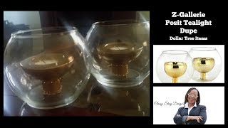 DIY ZGallerie Tealight Candle Holder Dupe  Dollar Tree Items [upl. by Erdnaxela]