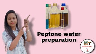 peptone water preparation  microbiology peptonewater agar agarmedia [upl. by Munford995]