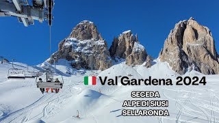 Narty styczeń 2024  Val Gardena i Sella Ronda Skiing in Dolomites [upl. by Rafi]