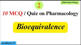 MCQs of Bioequivalence  Pharmacology  AUC  MSC  C max  Tmax  pharmacokinetics   AUC score [upl. by Orag]