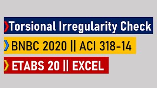 Torsional Irregularity Check in ETABS  BNBC 2020  EXCEL  ACI 31814 [upl. by Secnarf651]