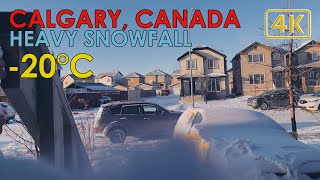 SNOWFALL and EXTREME COLD in CALGARY ALBERTA CANADA [upl. by Dinnage481]