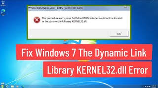 Fix Windows 7 The Dynamic link library KERNEL32dll Error [upl. by Tsan659]