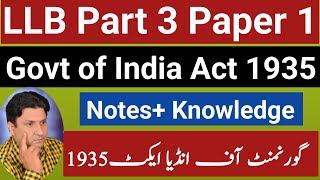 Government of India Act 1935Salient Features of Govt of India Act 1935Lecture 1LB Part 3 [upl. by Oirad]