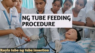 nasogastric tube feeding nursing procedureryles tube procedure in hindi [upl. by Reinal13]