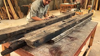 Lets Be Creative With Old Shipbuilding Wood  Recycle Used Wood Into A Table Quite Easily [upl. by Cobby838]