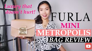 FURLA METROPOLIS MINI REVIEW  FURLA MINI CROSSBODY BAG REVIEW [upl. by Ardnasxela979]