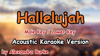 Hallelujah  Alexandra Burke Male Key  Lower Key Acoustic Karaoke Version [upl. by Auqinom]