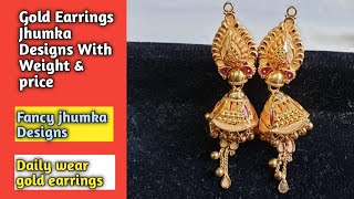 Gold jhumka DesignsGold jhumkagold jhumkas latest designsgold jhumka designs photosgold earrings [upl. by Bernhard300]