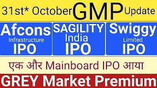 Afcons Infrastructure IPO  Swiggy IPO  Sagility India IPO  IPO GMP Today  IPO  Stock Market Tak [upl. by Kohsa]