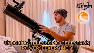 UNBOXING DE TELESCÓPIO CELESTRON  Powerseeker 114eq [upl. by Dottie609]