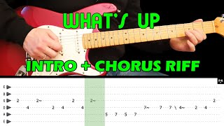 WHATS UP  Guitar lesson  Chorus Guitar Riff with tabs  4 Non Blondes [upl. by Pietje]