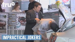 Impractical Jokers  Car Salesman Convinces 2 Guys to Get Into Trunk [upl. by Fortna]