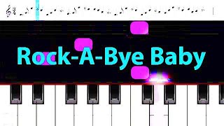 How to Play Easy Piano Rockabye Baby  Children Song with Music Notes [upl. by Baerman]