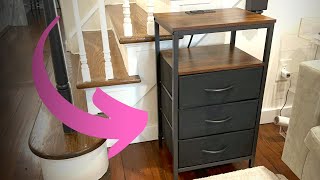 Details amp Full Review of the Huuger Nightstand with Charging Station [upl. by Cirdet]