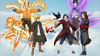 Minato Naruto Boruto vs Fugaku Sasuke Itachi 2023 [upl. by Ycnay627]