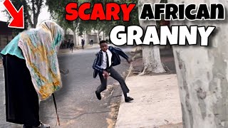 Scary African Granny Prank🤣😭VERY FUNNY HALLOWEEN [upl. by Ordnajela464]