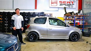 Lowering the Yaris on PERFECT wheels [upl. by Dalia864]