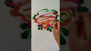 Easy rangoli youtubeshorts shortsfeed trendingshorts viralshort rangoli art [upl. by Carberry]